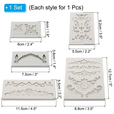 Unique Bargains Silicone Clay Template Fondant Template For Crafts Air Dry DIY Cake 5 Pcs 1 Unique Bargains Silicone Clay Template Fondant Template For Crafts Air Dry DIY Cake 5 Pcs