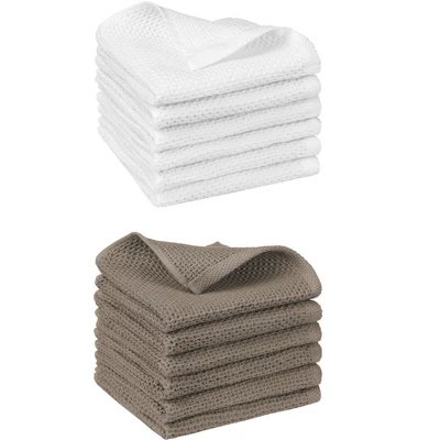Unique Bargains Double-Sided Waffle Weave Cotton Absorbent Kitchen Towels 14" X 14" 6 Unique Bargains Double-Sided Waffle Weave Cotton Absorbent Kitchen Towels 14" X 14" - Image 6