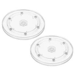 Unique Bargains 360 Degree Rotating Anti-slip High-strength Plastic Smooth Rotation Clear Lazy Susan 2 Pcs -Kitchen Utensil Store GUEST af412507 d04b 4a7d 9b59 c8383e75338d