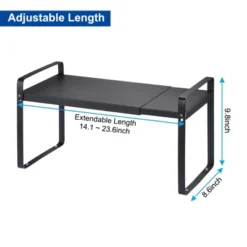 Unique Bargains Kitchen Metal Expandable Spice Rack Cabinet Shelf Organizer