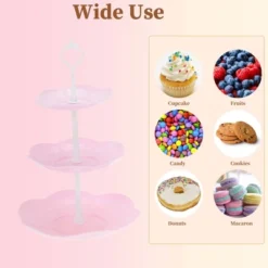 Unique Bargains Petal-shaped 3-Layer Dessert Cupcake Stand With Layered Serving Tray For Pastries Donuts And Fruits -Kitchen Utensil Store GUEST afa3f2c9 bc13 4a4a 8372 0d4c9c15bdef