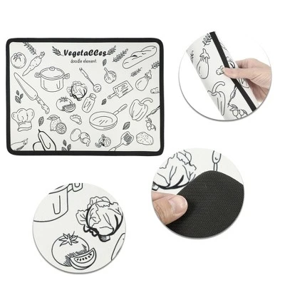 Unique Bargains Dish Drying Mat White Black 15.75"x11.81" 2 Unique Bargains Dish Drying Mat White Black 15.75"x11.81" - Image 2