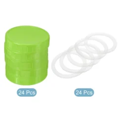Unique Bargains Regular Mouth Plastic Mason Jar Lids With Silicone Sealing Ring 24 Pcs