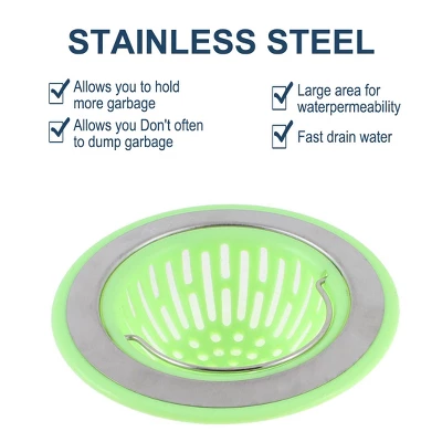 Unique Bargains Plastic Durable Soft Sink Strainer 4.5" Light Green 2 Pcs 4 Unique Bargains Plastic Durable Soft Sink Strainer 4.5" Light Green 2 Pcs - Image 4