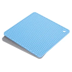 Unique Bargains Heat Resistant Non-Slip Flexible Durable Trivet Mats Light Blue, Light Gray 2 Pcs -Kitchen Utensil Store GUEST b31f30bb c358 4dd6 9a09 33d2c01e20b2