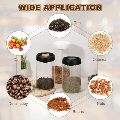 Unique Bargains Glass Airtight Vacuum Seal Coffee Bean Container 3 Unique Bargains Glass Airtight Vacuum Seal Coffee Bean Container - Image 3
