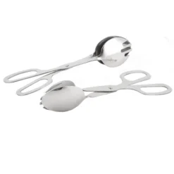 Unique Bargains Stainless Steel Scissor Food Tongs 10.4 Inch Silver Tone 2 Pcs