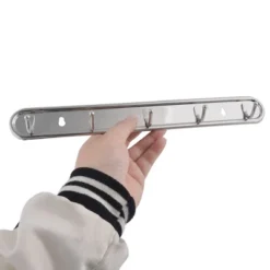 Unique Bargains Washroom Wall Mounted 5 Hooks Towel Hat Coat Hooks And Hangers Silver Tone 2 Pcs -Kitchen Utensil Store GUEST b4756d07 7327 485d 8b92 a7df19416c9a