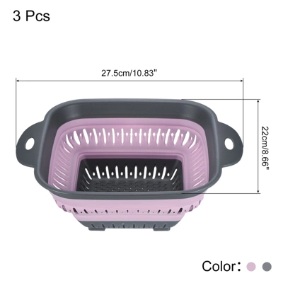 Unique Bargains Pasta Veggies Kitchen Collapsible Food Colander With Extendable Handle 3 Pcs 1 Unique Bargains Pasta Veggies Kitchen Collapsible Food Colander With Extendable Handle 3 Pcs