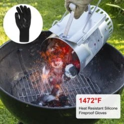 Unique Bargains Silicone Heat Resistant Fireproof Grilling Gloves 1472°F High Temp Resistance 1 Set -Kitchen Utensil Store GUEST b53f7f4e cef8 4c49 9c0f 47164ae29296