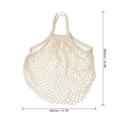 Unique Bargains Cotton Mesh Reusable Washable Grocery Bags 1 Pcs 15x13.8"