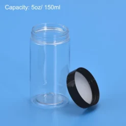 Unique Bargains Round Clear Plastic Empty Jars With Black Screw Top Lid For Storage 8 Pcs -Kitchen Utensil Store GUEST b5973d7d ae3f 4265 b91b 1337998ed464