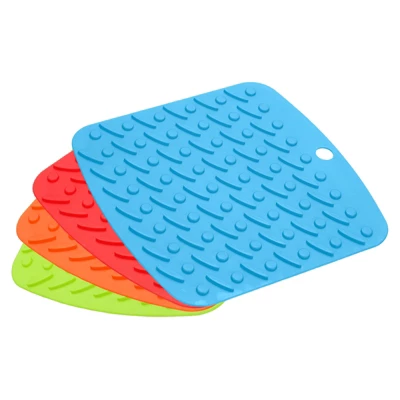 Unique Bargains Flexible Durable Non-Slip Silicone Trivet Mat Red/Orange/Blue/Green 4 Pcs 3 Unique Bargains Flexible Durable Non-Slip Silicone Trivet Mat Red/Orange/Blue/Green 4 Pcs - Image 3