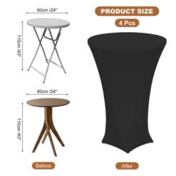 Unique Bargains High Elasticity Reliable Material Versatile Use Easy Maintenance Tablecloth For Round Table