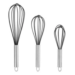 Unique Bargains Stainless Steel Silicone Non-Stick Coated Heat-Resistant Whisk 3 Pcs -Kitchen Utensil Store GUEST b96f6555 26aa 4aaa b8c4 b0fae47a45b7