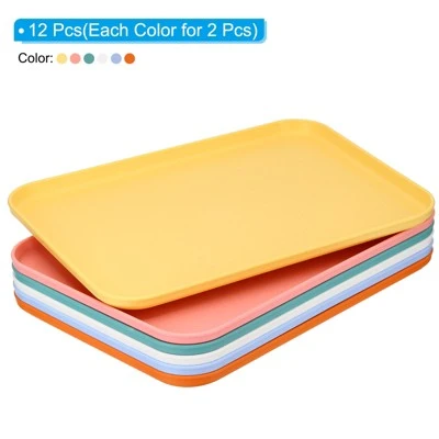 Unique Bargains PP Plastic Reusable Lightweight Durable Construction Serving Tray 12 Pcs 2 Unique Bargains PP Plastic Reusable Lightweight Durable Construction Serving Tray 12 Pcs - Image 2