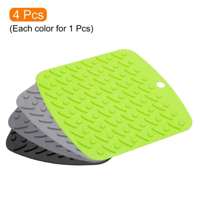 Unique Bargains Silicone Heat Resistant Trivet Pads 4 Pcs 2 Unique Bargains Silicone Heat Resistant Trivet Pads 4 Pcs - Image 2