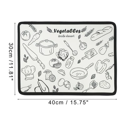 Unique Bargains Dish Drying Mat White Black 15.75"x11.81" 3 Unique Bargains Dish Drying Mat White Black 15.75"x11.81" - Image 3
