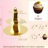 Unique Bargains 3-Tier Lace Cupcake Stand Tower 2 Pcs