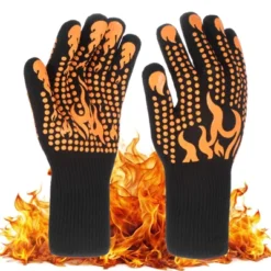 Unique Bargains Silicone Heat Resistant Fireproof Grilling Gloves 1472°F High Temp Resistance 1 Set -Kitchen Utensil Store GUEST bc16a380 9970 4c77 935f 1be554c9fa37