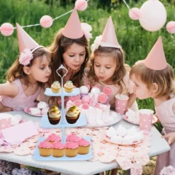 Unique Bargains 3 Tier Dessert Cupcake Stand Holder Square With Tiered Serving Tray For Donuts Fruits Blue White -Kitchen Utensil Store GUEST bc199062 b1d9 4f1e bc87 0d4baefbb8af