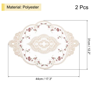Unique Bargains Polyester Flexible Embroidery Vintage Pattern Washable Table Place Mats 2 Pcs 1 Unique Bargains Polyester Flexible Embroidery Vintage Pattern Washable Table Place Mats 2 Pcs