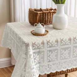 Unique Bargains Polyester Square Lace Tablecloths With Floral Design For Weddings Birthday Party Decoration -Kitchen Utensil Store GUEST bf1a785c 37e6 4b65 9e4c c561ea099856