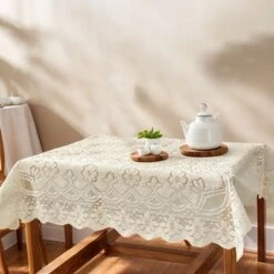 Unique Bargains Polyester Square Lace Tablecloth With Floral Design For Weddings Birthday Anniversaries -Kitchen Utensil Store GUEST bf5b92dc 1bcb 4da4 8e60 797ef61583d0