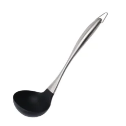 Unique Bargains Home Kitchen Stainless Steel Silicone Soup Ladle Black 1 Pc -Kitchen Utensil Store GUEST c0903841 39e4 468c 988f 6c744f47b1fa