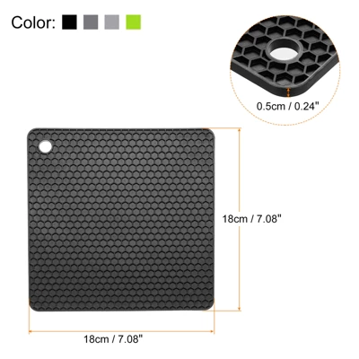 Unique Bargains Silicone Heat Resistant Trivet Mats 4 Pcs 1 Unique Bargains Silicone Heat Resistant Trivet Mats 4 Pcs