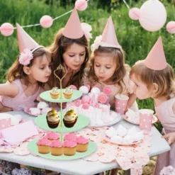 Unique Bargains 3 Tier Dessert Cupcake Stand Wave Style With Tiered Serving Tray For Donuts Fruits Green Gold Tone -Kitchen Utensil Store GUEST c2e095bd 0a3a 4448 84d7 cb9fd7e5797d