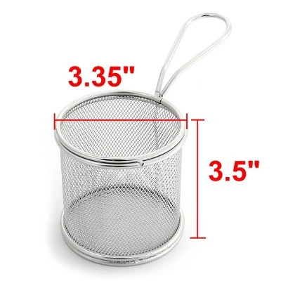 Unique Bargains Stainless Steel Cylinder French Fries Oil Sieve Strainers Fry Basket Frame 1Pc 1 Unique Bargains Stainless Steel Cylinder French Fries Oil Sieve Strainers Fry Basket Frame 1Pc