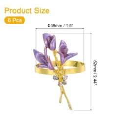 Unique Bargains Decorative Wear Resistance Napkin Rings For Decoration Adornment Wedding 6 Pcs