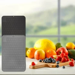 Unique Bargains Silicone Kitchen Counter Heat-Resistant Dish Dry Mat Dish Drainer 1 Pc