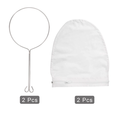 Unique Bargains Stainless Steel Reinforced Frame Cloth Mesh Sturdy Handle Mesh Strainer Bag 2 Sets 2 Unique Bargains Stainless Steel Reinforced Frame Cloth Mesh Sturdy Handle Mesh Strainer Bag 2 Sets - Image 2