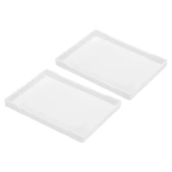 Unique Bargains Plastic Reusable Rectangle Serving Tray 2 Pcs -Kitchen Utensil Store GUEST c5d575f8 5283 49ac bb2b e9eed50660f8