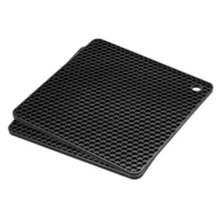 Unique Bargains Silicone Heat Resistant Non-Slip Drying Mat Trivet Mats Black 2 Pcs -Kitchen Utensil Store GUEST c64ff9b0 33be 45c2 ab0f 5ba11e0d582f