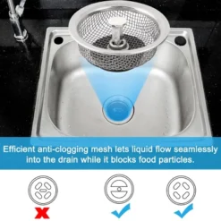 Unique Bargains Stainless Steel Kitchen Mesh Round Shape Sink Strainer 3.3" X 0.9" Silver Tone 2 Pcs -Kitchen Utensil Store GUEST c6877f23 ef1b 4110 b24d 2dd8cc065d23