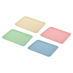 Unique Bargains PP Plastic Reusable Rectangle Serving Tray 4 Pcs -Kitchen Utensil Store GUEST c6a5f53f 2a81 4c99 b47d 6010f32cdb86