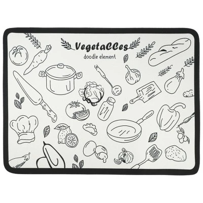 Unique Bargains Dish Drying Mat White Black 15.75"x11.81" 6 Unique Bargains Dish Drying Mat White Black 15.75"x11.81" - Image 6