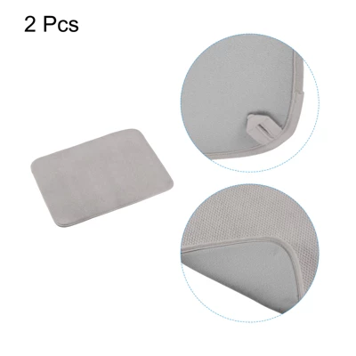 Unique Bargains Microfiber Ultra Absorbent Reversible Soft Dish Drying Mat 19.69" X 14.97" Grey 2 Pcs 2 Unique Bargains Microfiber Ultra Absorbent Reversible Soft Dish Drying Mat 19.69" X 14.97" Grey 2 Pcs - Image 2