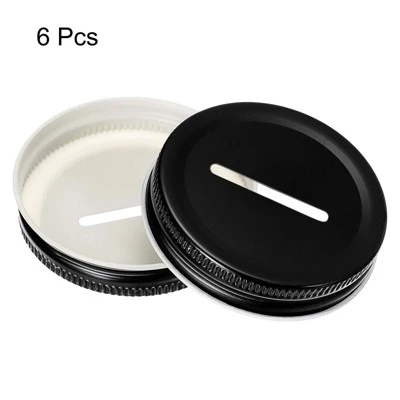 Unique Bargains Leakproof Reusable Seal Coin Slot Bank Lid For Mason Jar 6 Pcs 2 Unique Bargains Leakproof Reusable Seal Coin Slot Bank Lid For Mason Jar 6 Pcs - Image 2
