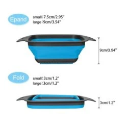 Unique Bargains Collapsible Colander Set Silicone Square Foldable Strainer Suitable For Pasta Veggies Fruits -Kitchen Utensil Store GUEST c99c4575 bb5a 4eff 86bd 87f4ba641f04