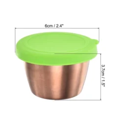 Unique Bargains Silicone Stainless Steel Leak-proof Airtight Food Storage Container 2.4 Oz / 70 ML Green