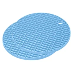 Unique Bargains Silicone Heat Resistant Non-Slip Flexible Trivet Mats Light Blue 2 Pcs 6.3" X 6.3" X 0.24" -Kitchen Utensil Store GUEST cb5beab2 47d3 4c44 9289 3847576452f7