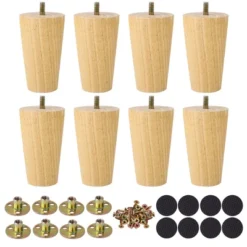 Unique Bargains Round Solid Wood Sofa Armchair Recliner Coffee Table Modern Replacement Furniture Legs Set Of 8 -Kitchen Utensil Store GUEST cc95c557 dda4 4f92 b5ee 86296032b345