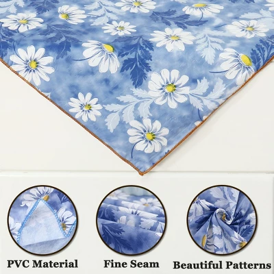 Unique Bargains White Flower Printed Square Shaped Tablecloth 24 X 24 Inch 1 Pc 3 Unique Bargains White Flower Printed Square Shaped Tablecloth 24 X 24 Inch 1 Pc - Image 3