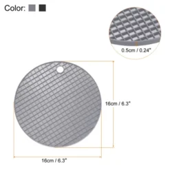 Unique Bargains Silicone Heat Resistant Non-Slip Flexible Trivet Mats Light Gray, Black 2 Pcs