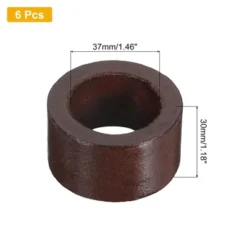 Unique Bargains Wood Durable Elegant Reusable Napkin Ring Brown 1.46" 6 Pcs