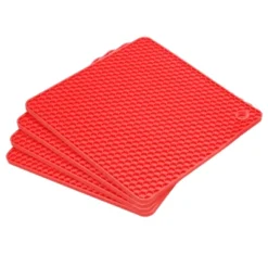 Unique Bargains Silicone Square Hot Pans Pads Heat Resistant Non-Slip Trivets 4 Pcs -Kitchen Utensil Store GUEST ceb157ec 1e33 4889 96b0 b855fd35232b